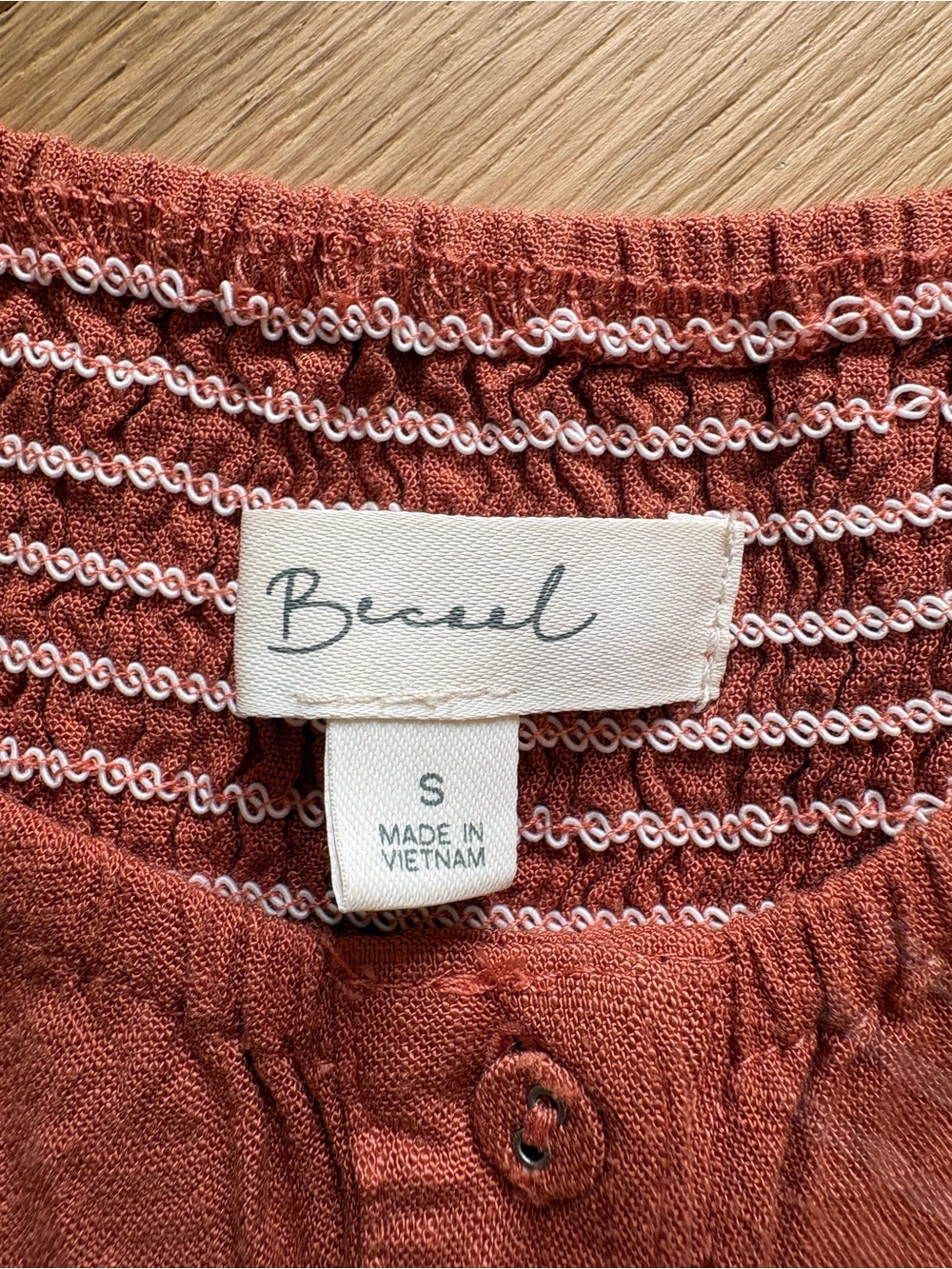 Women's Rust Button-Front Mini Sun Dress - Picture 4 of 4
